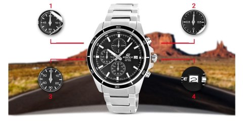 Zegarek Męski CASIO EDIFICE EFR-526D-1AVUEF 10 BAR Zegarek Męski CASIO EDIFICE EFR-526D-1AVUEF 10 BAR