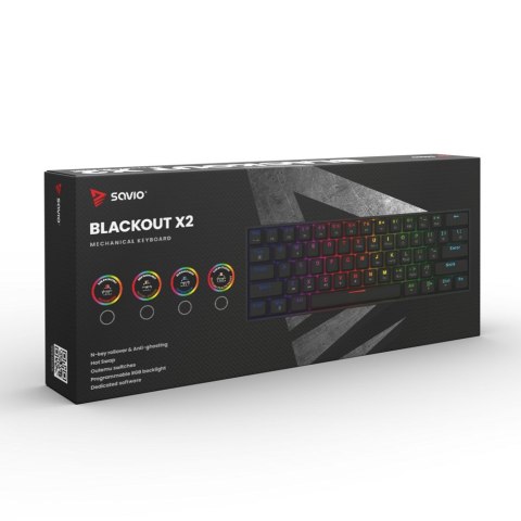 SAVIO KLAWIATURA MECHANICZNA BLACKOUT X2 OUTEMU BLUE HOT SWAP SAVIO KLAWIATURA MECHANICZNA BLACKOUT X2 OUTEMU BLUE HOT SWAP