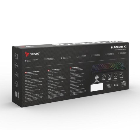 SAVIO KLAWIATURA MECHANICZNA BLACKOUT X2 OUTEMU BLUE HOT SWAP SAVIO KLAWIATURA MECHANICZNA BLACKOUT X2 OUTEMU BLUE HOT SWAP