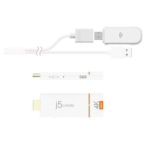 Adapter do bezprzewodowego przesyłania obrazu i dźwięku j5create Screencast 4K HDMI Wireless Display Adapter, Miracast/AirPlay/C Adapter do bezprzewodowego przesyłania obrazu i dźwięku j5create Screencast 4K HDMI Wireless Display Adapter, Miracast/AirPlay/C