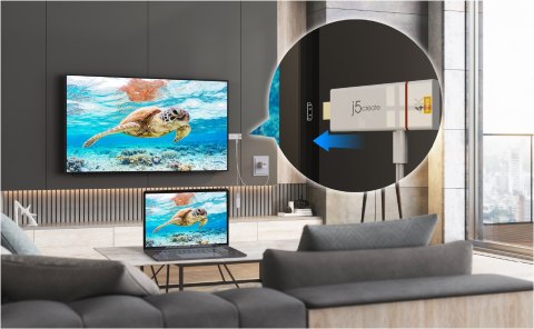 Adapter do bezprzewodowego przesyłania obrazu i dźwięku j5create Screencast 4K HDMI Wireless Display Adapter, Miracast/AirPlay/C Adapter do bezprzewodowego przesyłania obrazu i dźwięku j5create Screencast 4K HDMI Wireless Display Adapter, Miracast/AirPlay/C