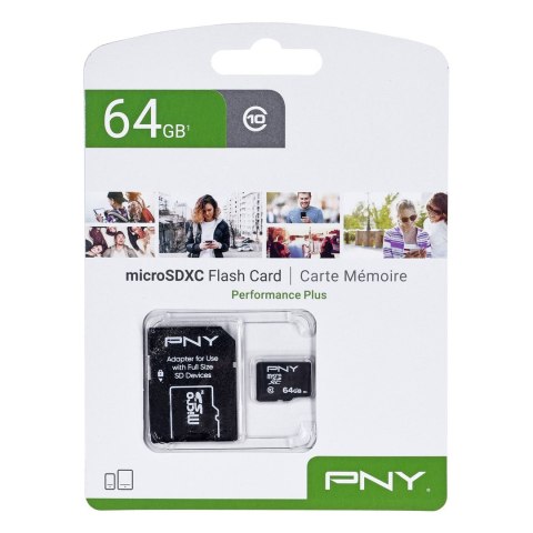 Karta pamięci PNY Performance Plus microSDXC 64 GB Karta pamięci PNY Performance Plus microSDXC 64 GB