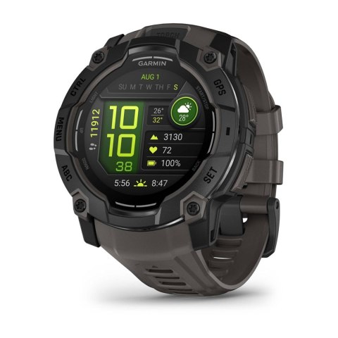 Zegarek Garmin Instinct 3 - 50 mm AMOLED Black met charcoal band Zegarek Garmin Instinct 3 - 50 mm AMOLED Black met charcoal band