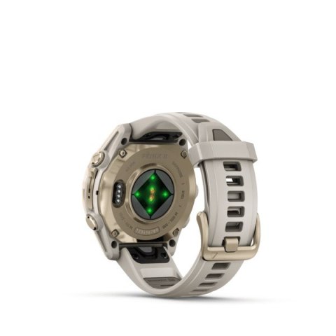 Garmin Fenix 8 43 mm AMOLED Sapphire Soft gold z piaskowo-beżowym paskiem