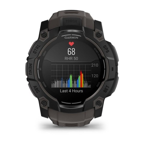 Zegarek Garmin Instinct 3 - 50 mm AMOLED Black met charcoal band Zegarek Garmin Instinct 3 - 50 mm AMOLED Black met charcoal band