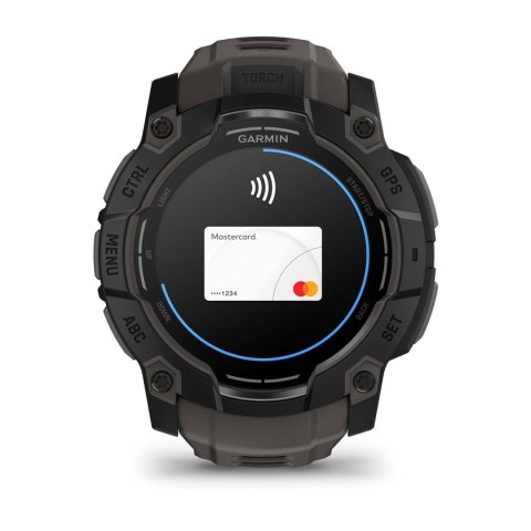 Zegarek Garmin Instinct 3 - 50 mm AMOLED Black met charcoal band Zegarek Garmin Instinct 3 - 50 mm AMOLED Black met charcoal band