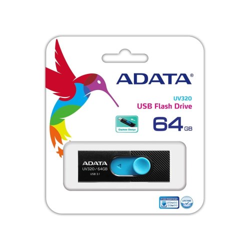 ADATA FLASHDRIVE UV320 64GB USB3.1 Black-Blue ADATA FLASHDRIVE UV320 64GB USB3.1 Black-Blue