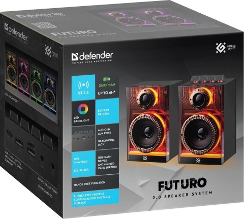 GŁOŚNIKI DEFENDER FUTURO 2.0 BLUETOOTH 20W LED GŁOŚNIKI DEFENDER FUTURO 2.0 BLUETOOTH 20W LED