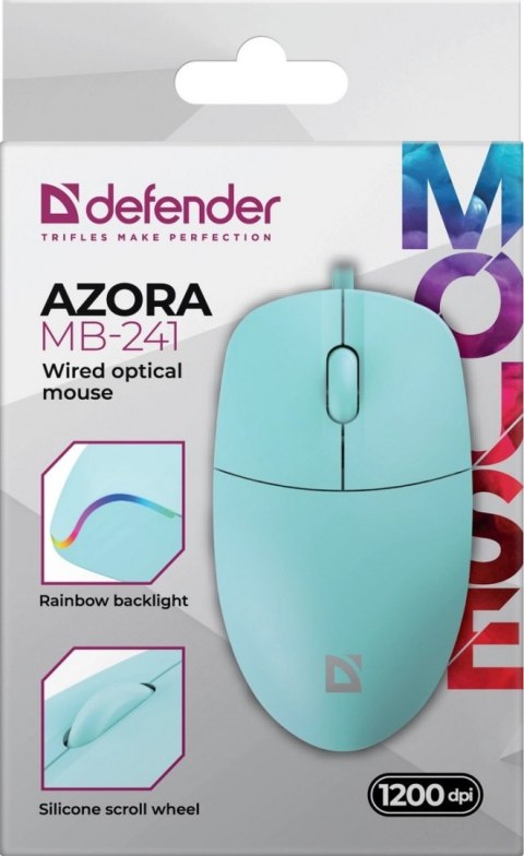 MYSZ DEFENDER AZORA MB-241 OPTICAL 1200dpi 3P MIĘTOWA MYSZ DEFENDER AZORA MB-241 OPTICAL 1200dpi 3P MIĘTOWA