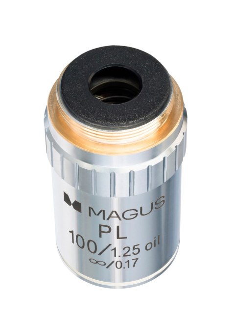 Obiektyw planarny z korekcją do nieskończoności MAGUS MP100 OIL 100x/1,25 ∞/0,17 Obiektyw planarny z korekcją do nieskończoności MAGUS MP100 OIL 100x/1,25 ∞/0,17
