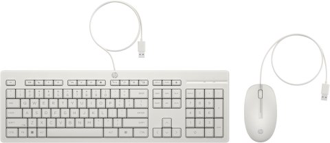 Klawiatura + mysz HP 225 Wired Mouse and Keyboard Combo White 86J24AA Klawiatura + mysz HP 225 Wired Mouse and Keyboard Combo White 86J24AA