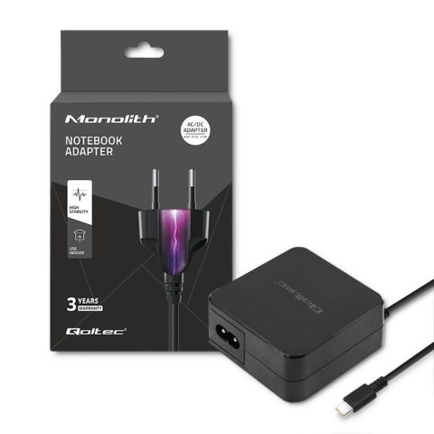 QOLTEC ZASILACZ SIECIOWY 65W | 5-20.3V | 2-3.25A | USB TYP C | PD QOLTEC ZASILACZ SIECIOWY 65W | 5-20.3V | 2-3.25A | USB TYP C | PD