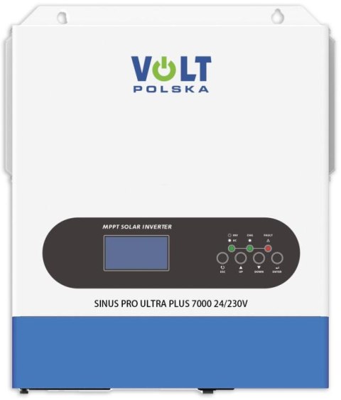 Przetwornica Inwerter solarny SinusPro ULTRA PLUS 7000 24/230V (3500/7000W) Wi-Fi + 100A MPPT (60-500V) Przetwornica Inwerter solarny SinusPro ULTRA PLUS 7000 24/230V (3500/7000W) Wi-Fi + 100A MPPT (60-500V)