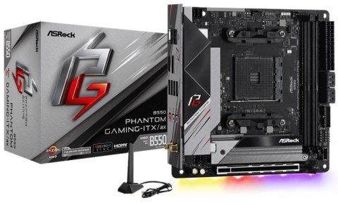 Płyta główna ASROCK B550 PHANTOM GAMING-ITX/AX (Socket AM4 /MiniITX) Płyta główna ASROCK B550 PHANTOM GAMING-ITX/AX (Socket AM4 /MiniITX)