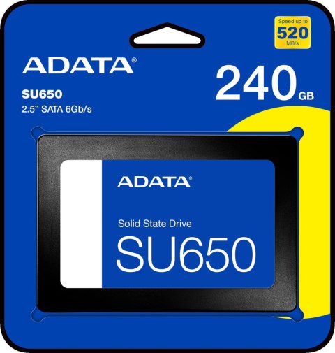 Dysk SSD Adata Ultimate SU650 1TB 2.5 cala S3 3D TLC Retail Dysk SSD Adata Ultimate SU650 1TB 2.5 cala S3 3D TLC Retail