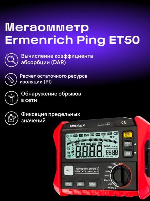 Tester izolacji Ermenrich Ping ET50