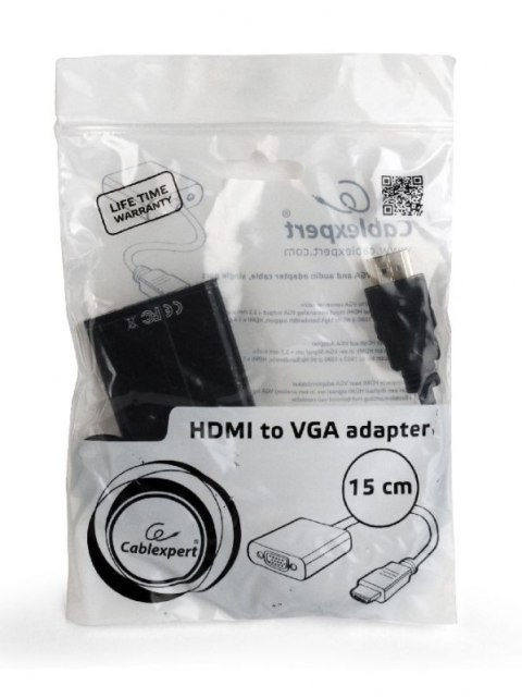 GEMBIRD HDMI - VGA Czarny HDMI (wtyk) - VGA (gniazdo) A-HDMI-VGA-04 GEMBIRD HDMI - VGA Czarny HDMI (wtyk) - VGA (gniazdo) A-HDMI-VGA-04