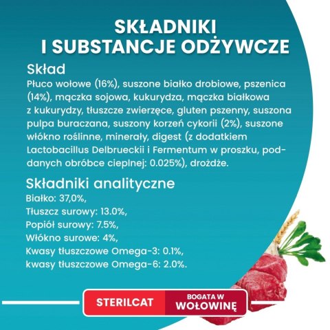 PURINA ONE Sterilcat Bogata w Wołowinę i Pszenicę 800g PURINA ONE Sterilcat Bogata w Wołowinę i Pszenicę 800g