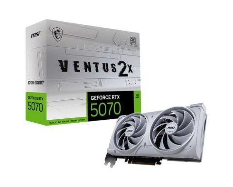 Karta graficzna MSI GeForce RTX 5070 VENTUS 2X OC WHITE 12GB GDDR7 (RTX 5070 12G VENTUS 2X OC WHITE) Karta graficzna MSI GeForce RTX 5070 VENTUS 2X OC WHITE 12GB GDDR7 (RTX 5070 12G VENTUS 2X OC WHITE)