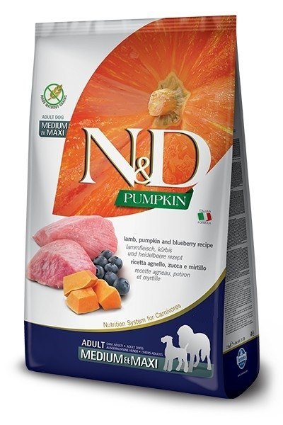 FARMINA N&D GF PUMPKIN LAMB&BLUEBERRY ADULT MEDIUM/ FARMINA N&D GF PUMPKIN LAMB&BLUEBERRY ADULT MEDIUM/