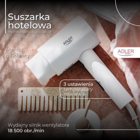 Suszarka hotelowa, montowana na ścianie