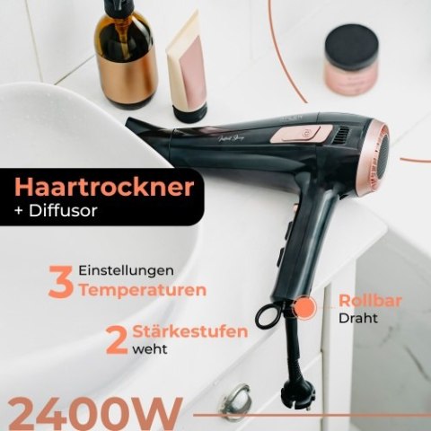 Suszarka ze zwijanym przewodem - 2400W + dyfuzor Suszarka ze zwijanym przewodem - 2400W + dyfuzor