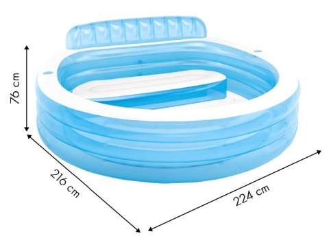 BASEN OGRODOWY Z SIEDZENIAMI 229X218CM INTEX 57190