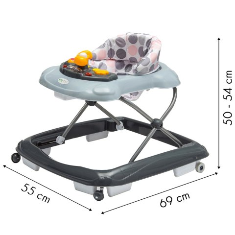 Chodzik jeździk edukacyjny dla dzieci - Basic Szary ECOTOYS Chodzik jeździk edukacyjny dla dzieci - Basic Szary ECOTOYS