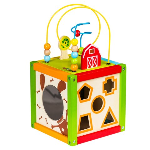 Drewniana kostka edukacyjna sorter +klocki Ecotoys Drewniana kostka edukacyjna sorter +klocki Ecotoys