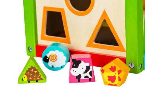 Drewniana kostka edukacyjna sorter +klocki Ecotoys Drewniana kostka edukacyjna sorter +klocki Ecotoys