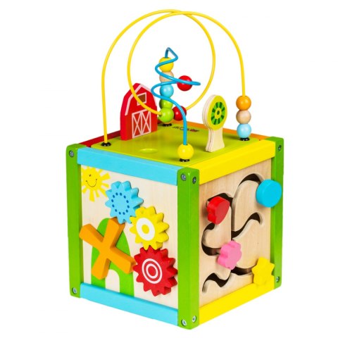 Drewniana kostka edukacyjna sorter +klocki Ecotoys Drewniana kostka edukacyjna sorter +klocki Ecotoys
