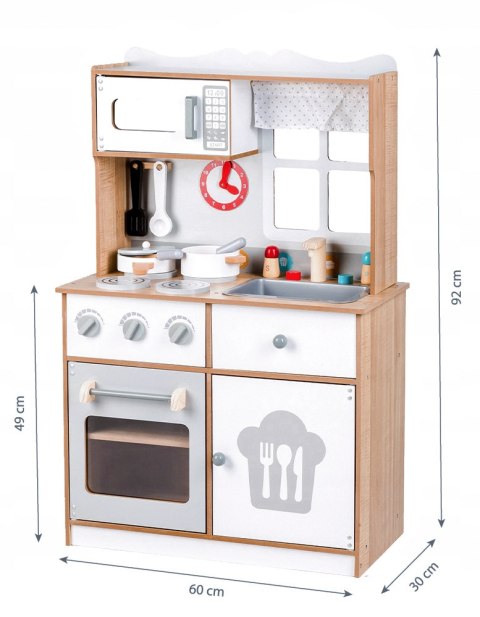Drewniana kuchnia skandynawska + akcesoria Ecotoys Drewniana kuchnia skandynawska + akcesoria Ecotoys