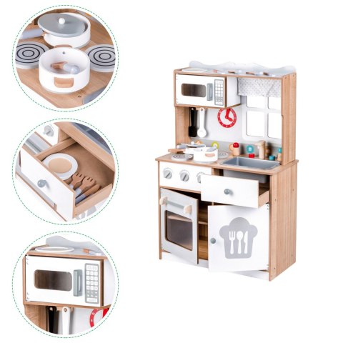 Drewniana kuchnia skandynawska + akcesoria Ecotoys Drewniana kuchnia skandynawska + akcesoria Ecotoys