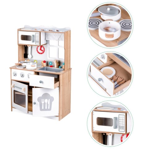 Drewniana kuchnia skandynawska + akcesoria Ecotoys Drewniana kuchnia skandynawska + akcesoria Ecotoys