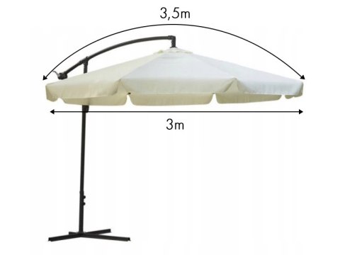 Duży parasol ogrodowy składany z falbanką 350cm Duży parasol ogrodowy składany z falbanką 350cm