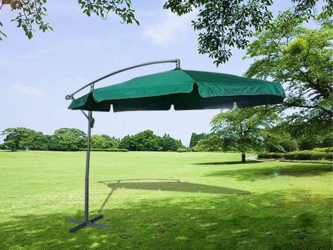 Duży zielony parasol ogrodowy składany 350 cm Duży zielony parasol ogrodowy składany 350 cm