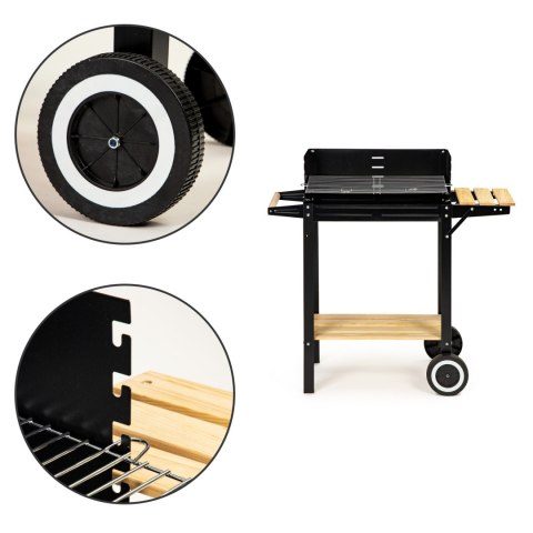 Grill ogrodowy półki kółka regulowany ruszt Grill ogrodowy półki kółka regulowany ruszt