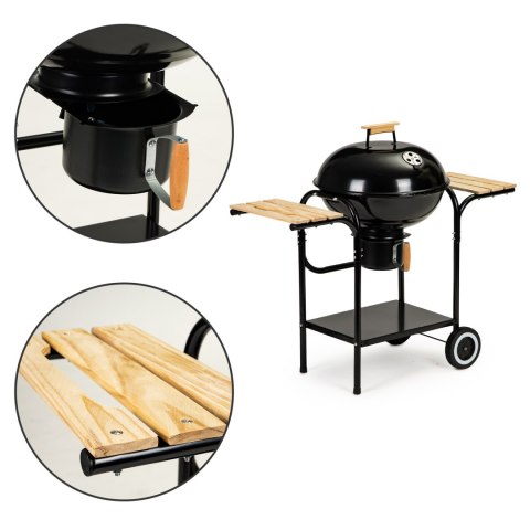 Grill ogrodowy z pokrywą i półkami Grill ogrodowy z pokrywą i półkami