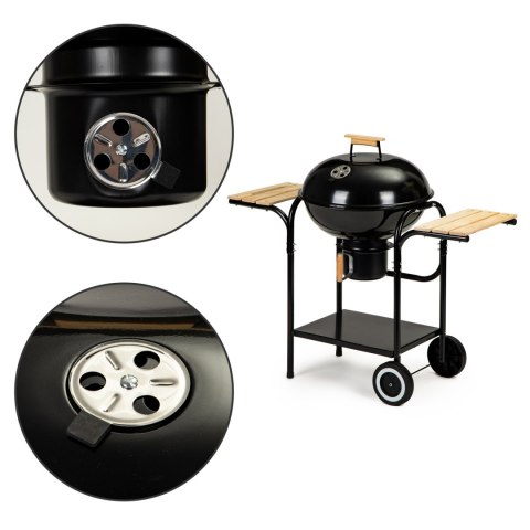 Grill ogrodowy z pokrywą i półkami Grill ogrodowy z pokrywą i półkami