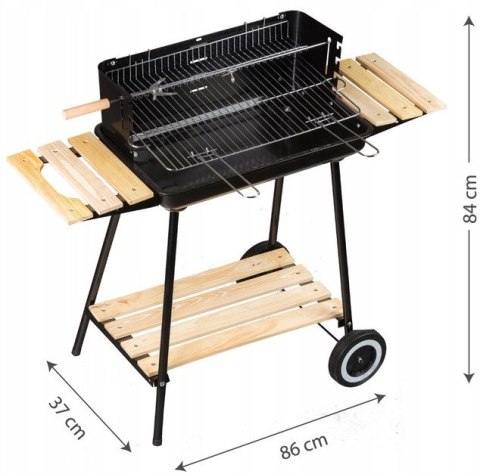 Grill ogrodowy z półkami regulacja Grill ogrodowy z półkami regulacja