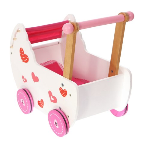 Wózek dla lalek drewniany z pościelą Ecotoys Wózek dla lalek drewniany z pościelą Ecotoys