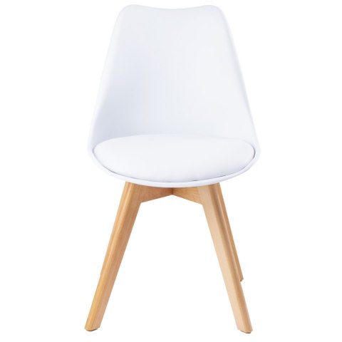 ZESTAW 4 KRZESEŁ DO SALONU JADALNI Z PODUSZKĄ BIAŁE MODERNHOME