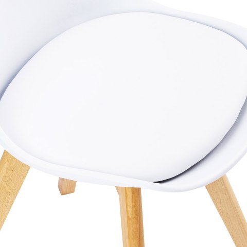 ZESTAW 4 KRZESEŁ DO SALONU JADALNI Z PODUSZKĄ BIAŁE MODERNHOME