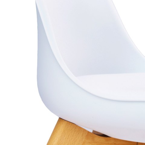 ZESTAW 4 KRZESEŁ DO SALONU JADALNI Z PODUSZKĄ BIAŁE MODERNHOME