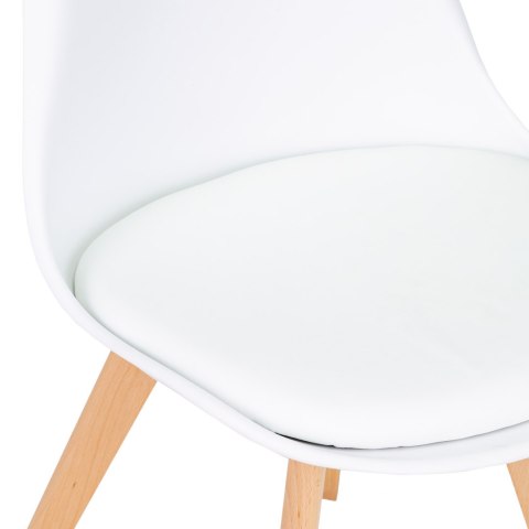 ZESTAW 4 KRZESEŁ DO SALONU JADALNI Z PODUSZKĄ BIAŁE MODERNHOME