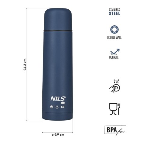 NC3803 TERMOS TURYSTYCZNY 500 ML NIEBIESKI NILS CAMP NC3803 TERMOS TURYSTYCZNY 500 ML NIEBIESKI NILS CAMP