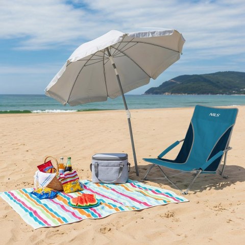 NC3035 KRZESŁO PLAŻOWE NIEBIESKO-SZARE NILS