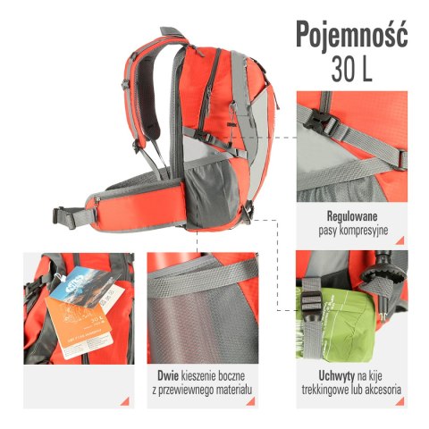 CBT7156 CZERWONY JAGERFLY PLECAK NILS CAMP CBT7156 CZERWONY JAGERFLY PLECAK NILS CAMP