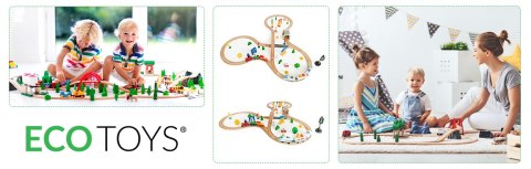 Drewniana kolejka pociąg na baterie 69el Ecotoys Drewniana kolejka pociąg na baterie 69el Ecotoys