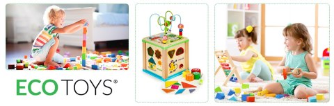 Drewniana kostka edukacyjna, tablica sorter mula Ecotoys Drewniana kostka edukacyjna, tablica sorter mula Ecotoys